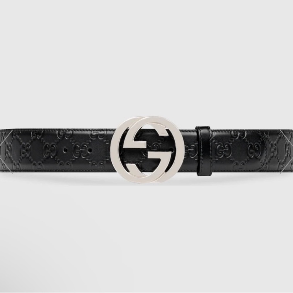 GUCCI GG INTERLOCK EMBOSSED BELT